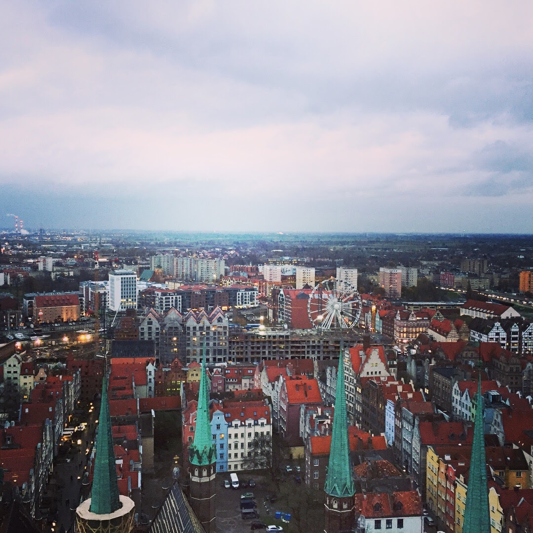 View of Gdańsk from atop St. Mary's Church